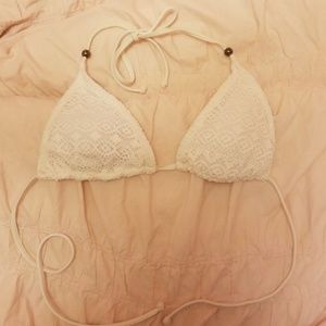 White Crochet Bikini Top